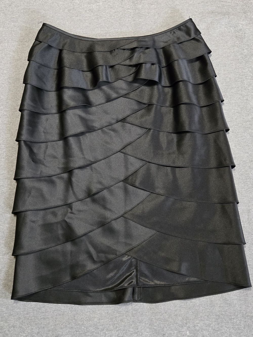 Adrianna Papell Skirt Womens 12 Black Tiered Zip Lined Cocktail Evening Event